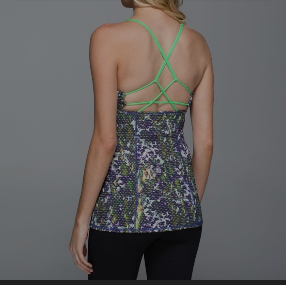 Lululemon Dancing Warrior Tank Floral Pistachio 2
